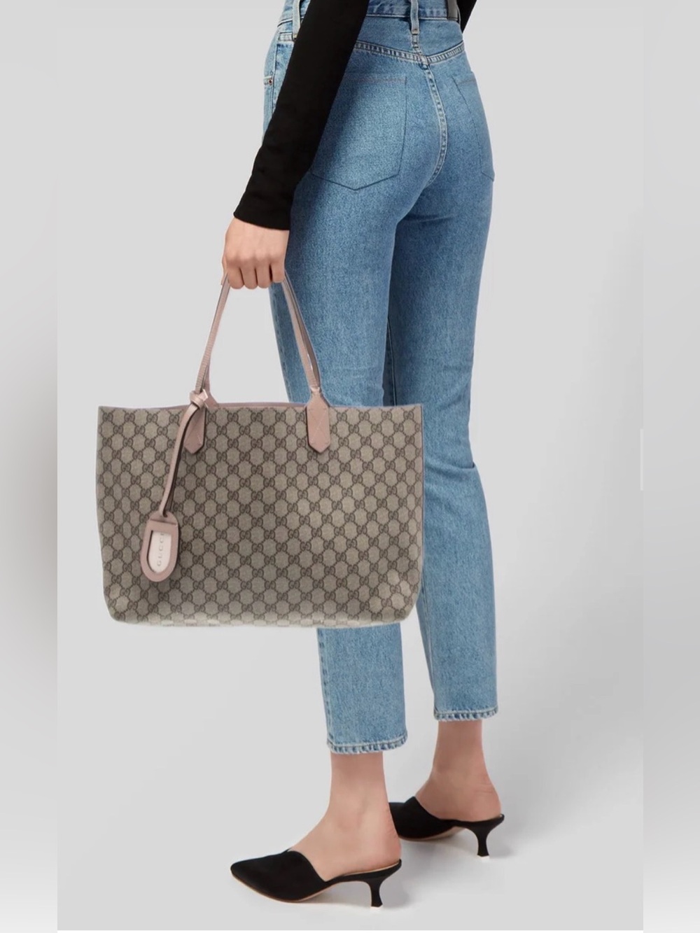 ❌SOLD❌ Gucci GG Supreme Reversible Tote Brown Blush Pink - Picture 4 of 17